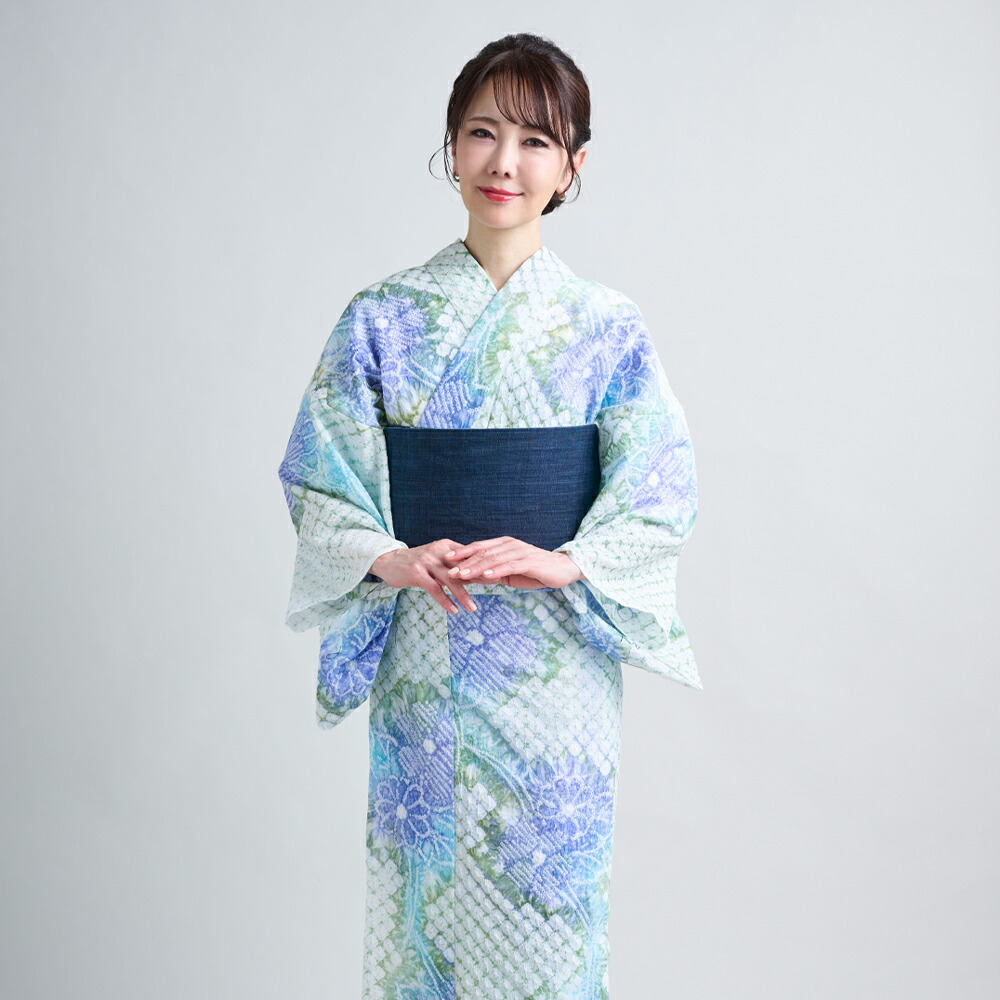 【20%OFF】 IKS COLLECTION 有松鳴海 レディース 浴衣 絞り 単品 緑雨 フリーサイズ｜モダンな暮らし IKS （イクス）