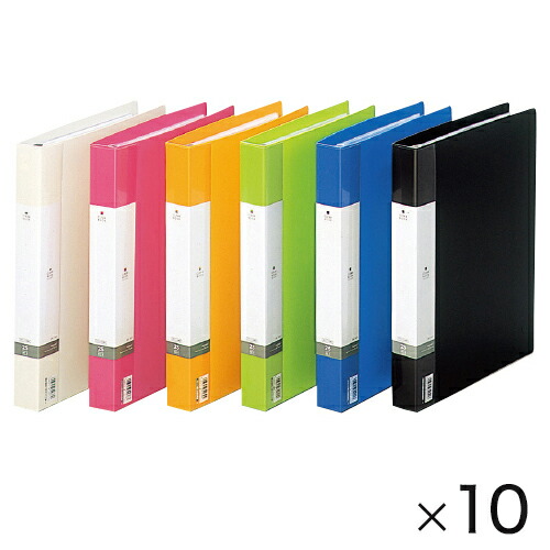 【500円OFFクーポン配布中！4/4 17：00～4/10 8：59】ファイル 交換式クリヤーブック A4S 背幅35mm 単色 10冊 まとめ買い LIHIT LAB. リヒトラブ