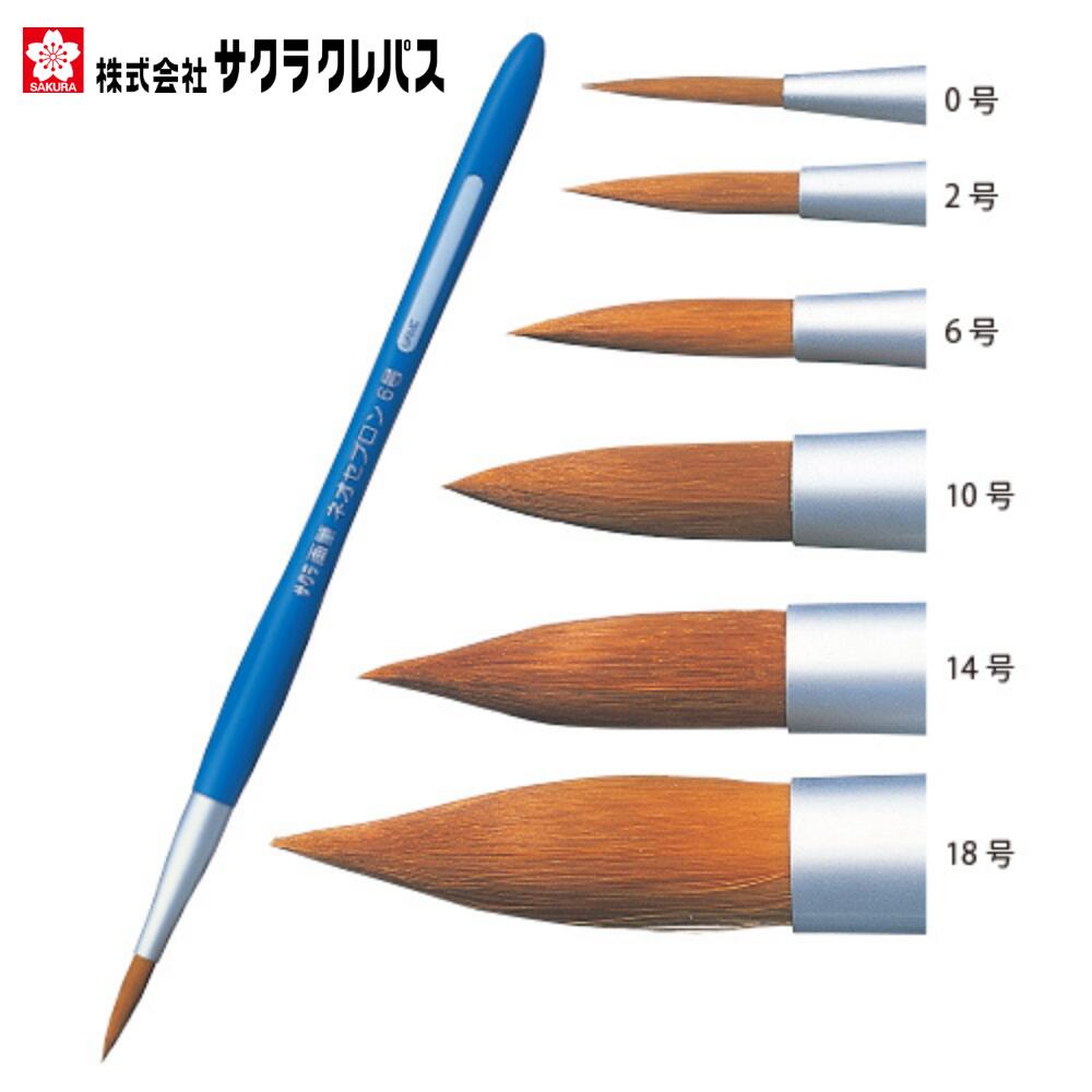 楽天市場】筆 ぺんてるえふで ネオセーブル 平筆 6号 10号 14号 18号