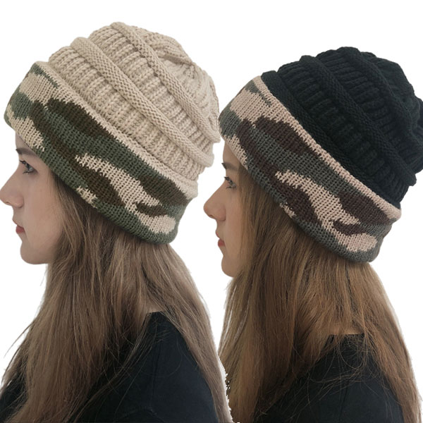 楽天市場 カモフラ柄 ニット帽 厚手 帽子 ニットキャップ ボーダー編み 迷彩 ワッチキャップ ビーニー メンズ レディース 秋 冬 Knit Cap 4023 Ilandwig