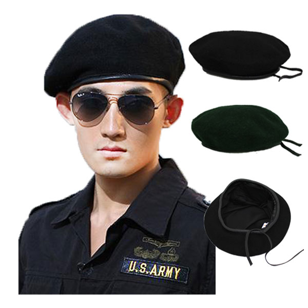 Felt Beret Hat Military Cap Caps Mens Womens - 