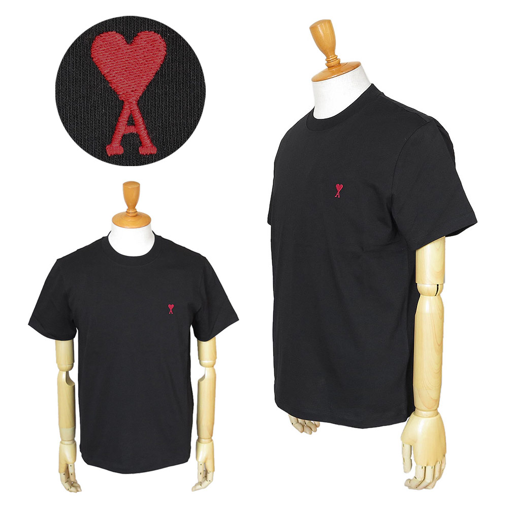 アミ パリス AMI PARIS Tシャツ 半袖 メンズ レディース BFUTS035.724 トップス ハート AMI DE COEUR ロゴ 刺・墸 ブラック 黒 【2026年春夏新作】｜ILB店