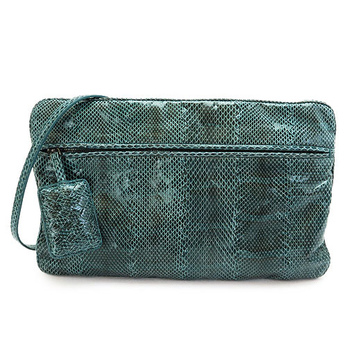 ボッテガヴェネタ ショルダーバッグ レディース 244516 PYTHON GREEN クラッチバッグ イントレチャート パイソン柄 レザー グリーン BOTTEGA VENETA｜ILB店