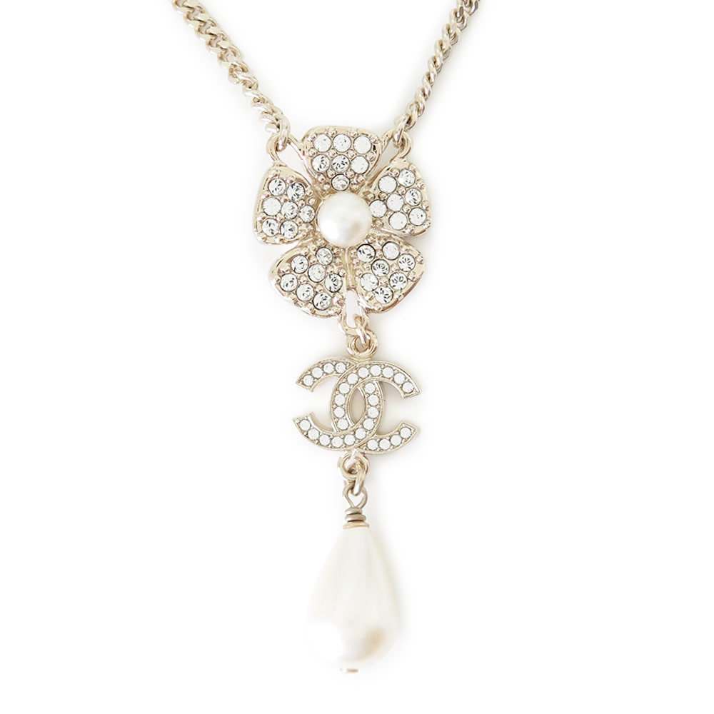 シャネル ネックレス レディース ペンダント アクセサリー ココマーク フラワー 花 パール ゴールド＋クリア ABA696 B10748 NN572 CHANEL