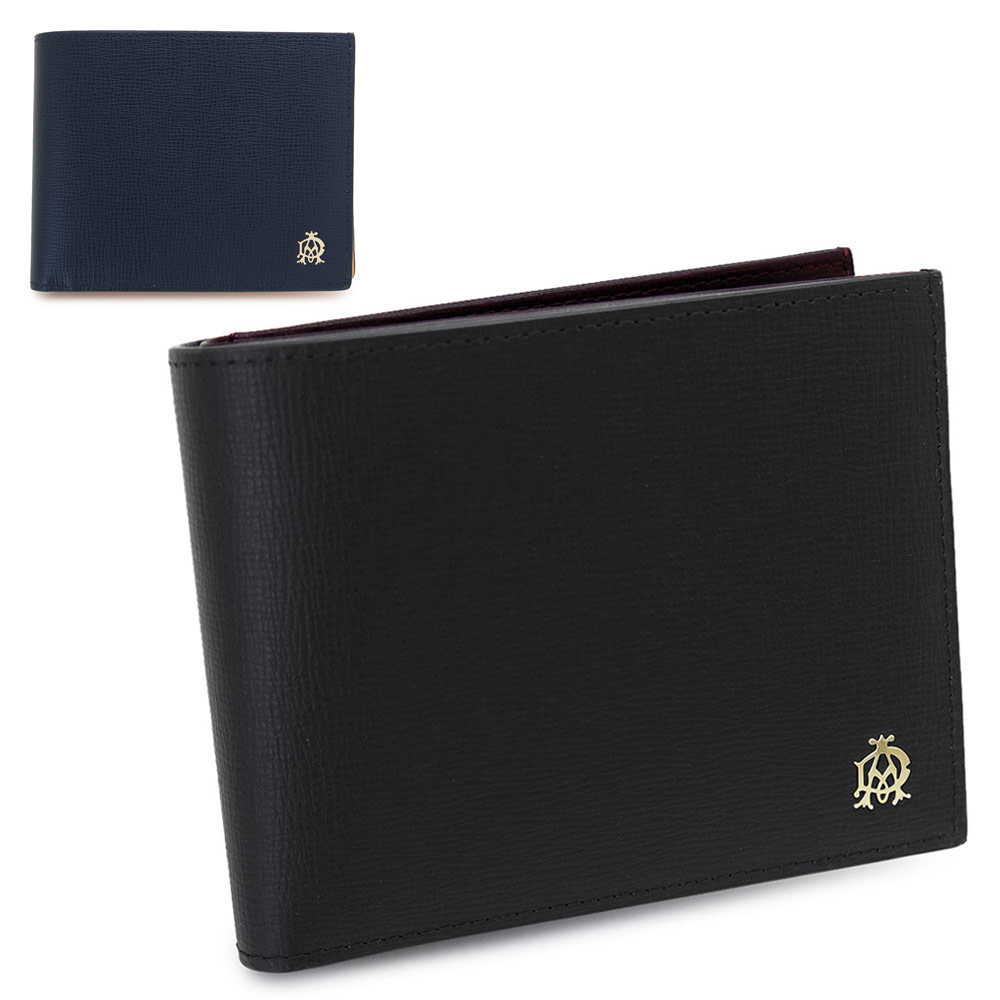 新品未使用　dunhill ブラック 二つ折り財布 L2V332A Dunhill ダンヒル ロゴ 二つ折り財布（小銭入れあり） レザー