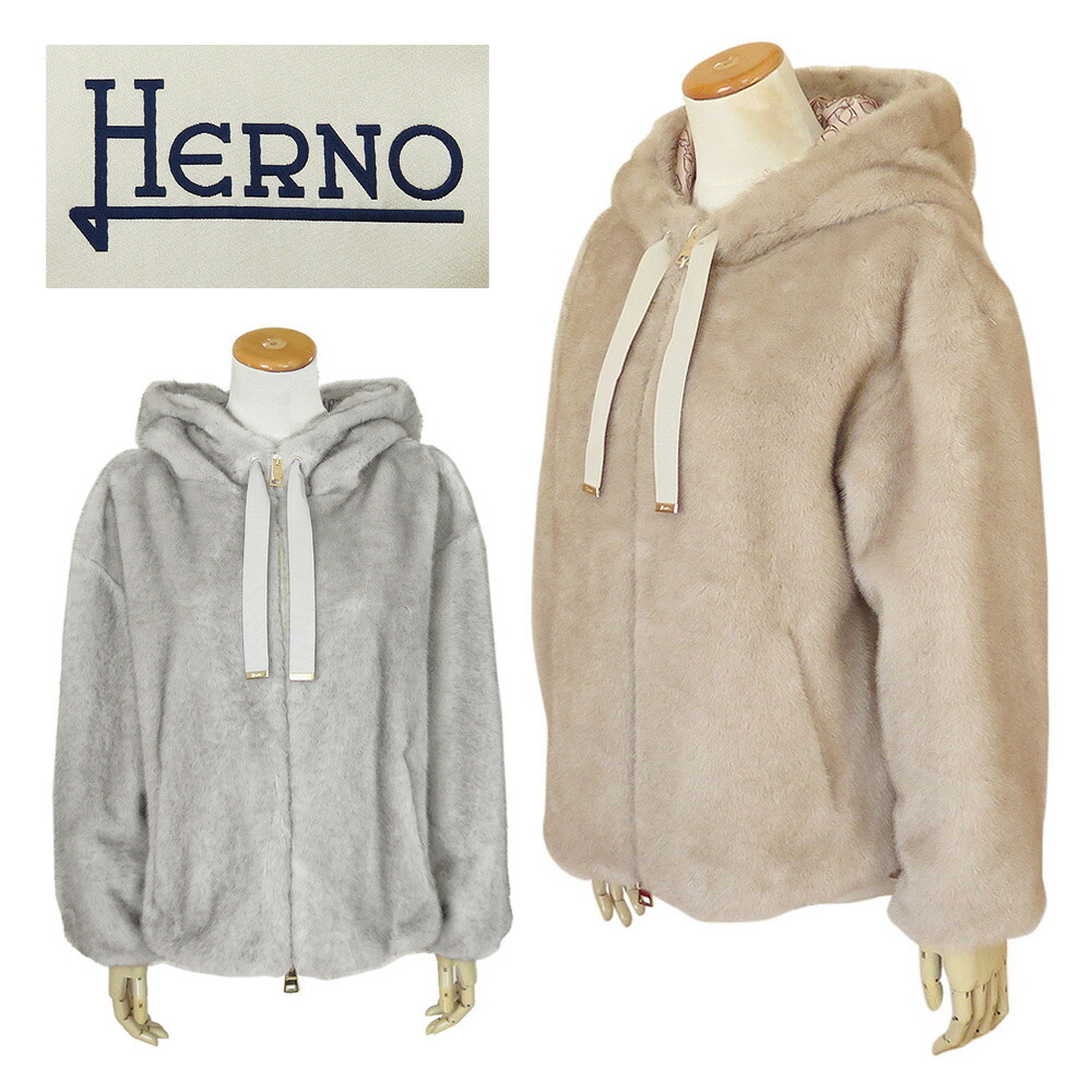 ヘルノ ファージャケット レディース ボンバージャケット アウター フェイクファー エコファー GI000318D 12739 HERNO 【2025年秋冬新作】