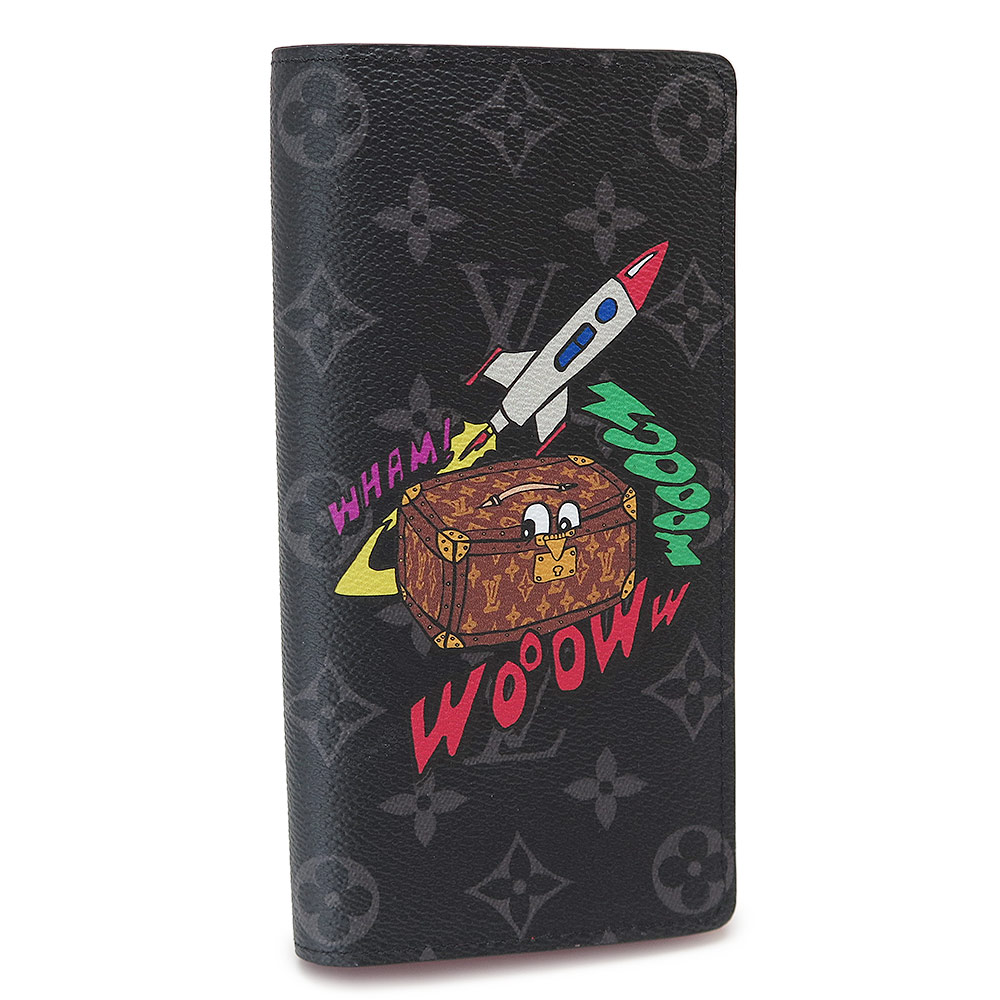 ルイヴィトン ブラザ 長財布 ブラック メタリック シルバー金具 ビジネス ルイヴィトン 長財布 メンズ モノグラム ポルトフォイユ・ブラザ