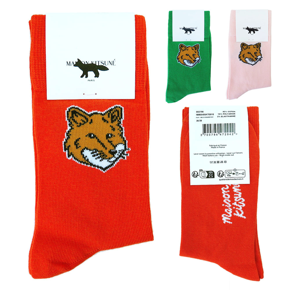 MAISON KITSUNE（メゾンキツネ）コットンソックス 靴下 MAISON KITSUNE メゾンキツネ LM06409KT0010 靴下 FOX HEAD