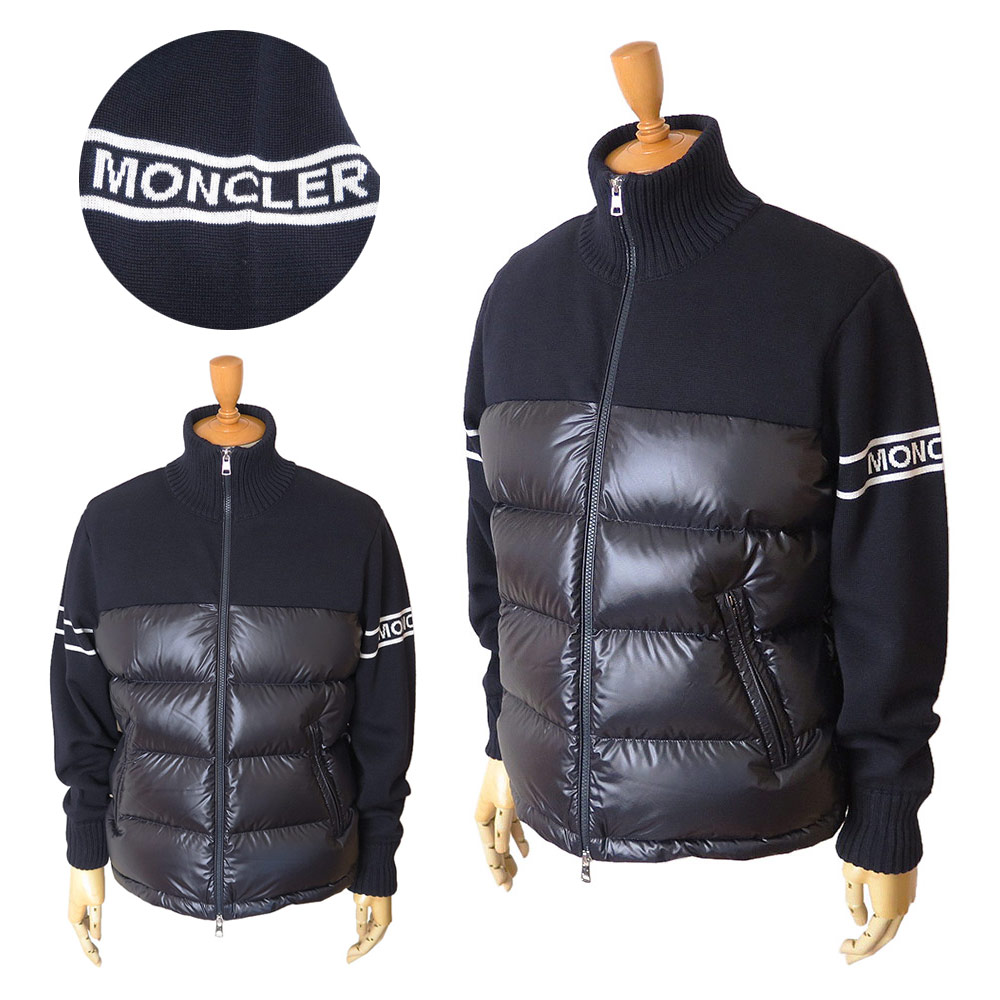 【極美品】MONCLER モンクレール　ダウンカーディガン　ブラック　サイズ0 MONCLER モンクレール ダウン カーディガン ブルゾン アウター