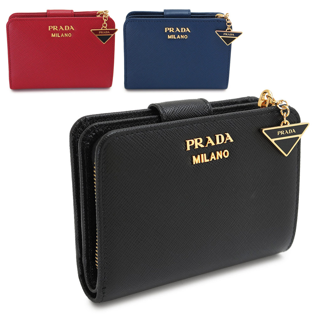 箱付き PRADA プラダ サフィアーノ トライアングル 2ML049 折財布 PRADA プラダ サフィアーノトライアングル カードケース 2MC067