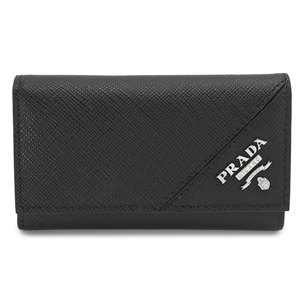 【極美品】PRADA ブラックレザーキーケース 美品】PRADA ラムスキン ブラック レザー キーケース - メルカリ
