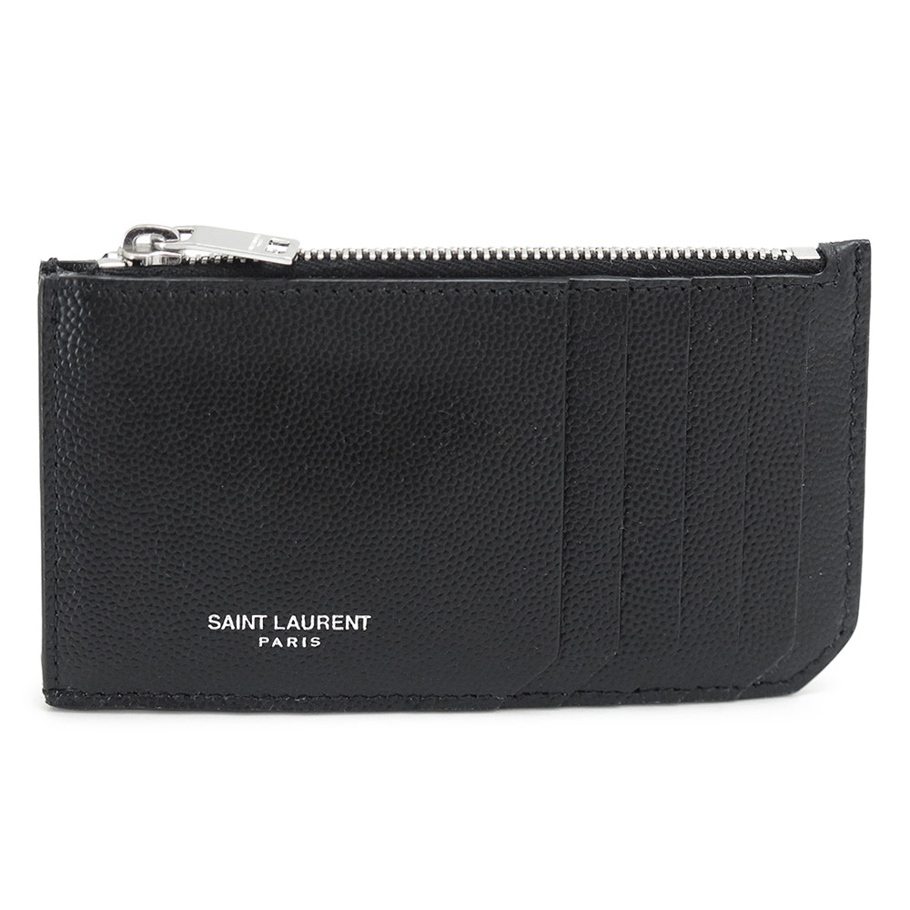 サンローラン SAINT LAURENT カードケース メンズ レディース 609362 BTY0N 1000 コインケース 小銭入れ 財布 フラグメント ジップポーチ レザー ブラック 黒 【2026年春夏新作】｜ILB店