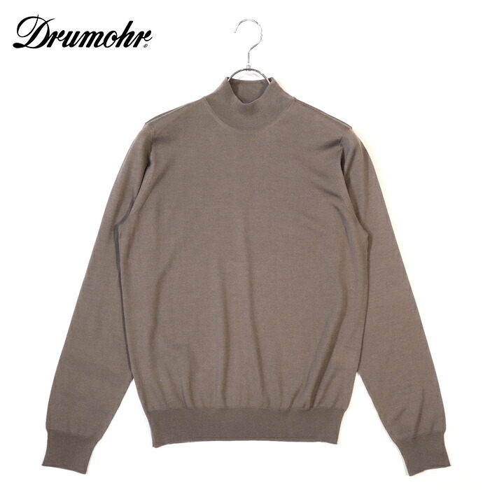 【40%OFF・新品・46～50】Drumohr MODERN（ドルモア）スーパーファインメリノウール 30GGモックネックニット グレージュ D0D144-548