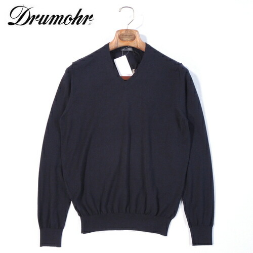 【40%OFF・新品・46~54】Drumohr MODERN（ドルモア）スーパーファインメリノウール 30GGご機嫌ゲージVのど首編み物 米国海軍 D0D481