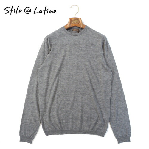 【50%OFF・新品・44～48】STILE LATINO（スティレ ラティーノ）ヴァージンウール 26GGクルーネックニット MU6GC-MGW22012 グレー