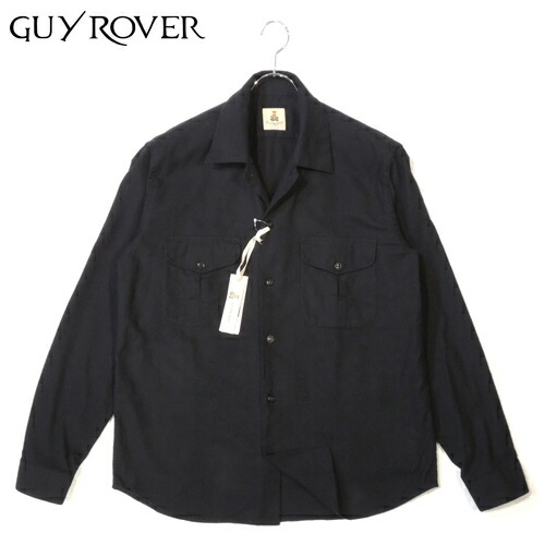 【40％OFF・新品・M】GUY ROVER（ギローバー）コットンライトネル ミリタリーシャツアウター ブラック GR248L-532300｜ilcinque 店