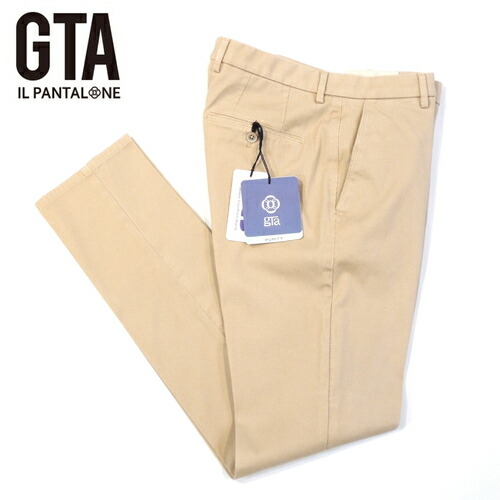 【50%OFF・新品・44,46,48,52】 GTA(ジーティーアー) NIKKO ストレッチコットンツイル ガーメントダイノープリーツパンツ ベージュ 28520-427H