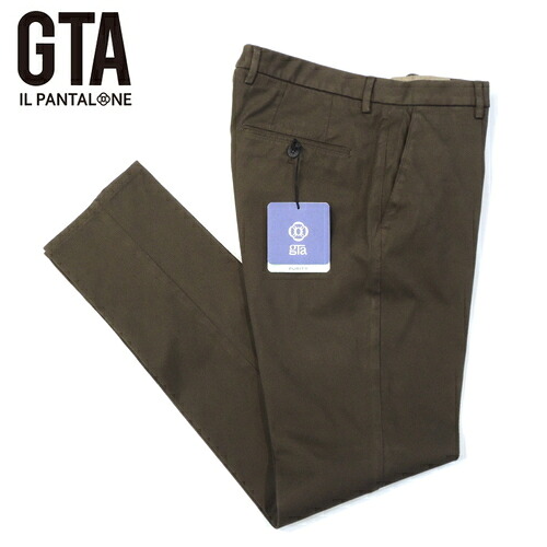 【50%OFF・新品・46,48】 GTA(ジーティーアー) NIKKO ストレッチコットンツイル ガーメントダイノープリーツパンツ オリーブ 28520-618H