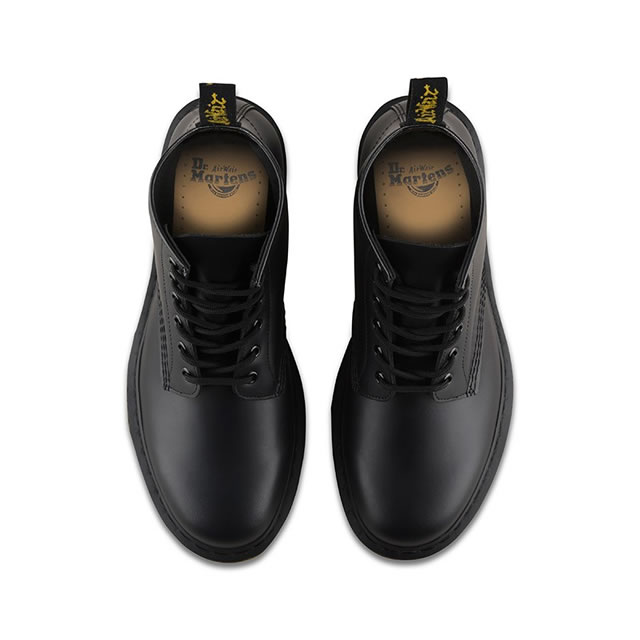 dr martens 101 6 eye leather boots in black