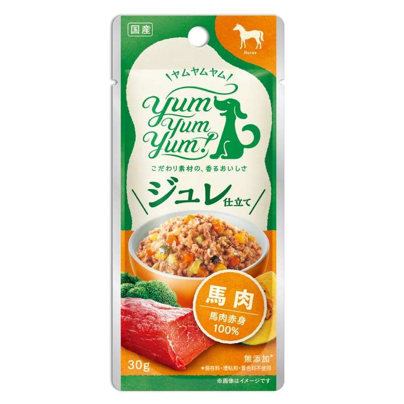 市場 Yum 犬用 ヤムヤムヤム 国産ドッグフード 馬肉×12袋セット 犬 ドッグフード ウェットフード ジュレ仕立て