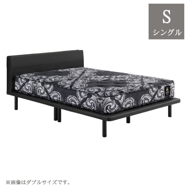 【マラソン限定!確率1/2で最大100％ポイントバック】マットレス別売 シングル S ベッド単体 黒 ブラック LED コンセント付 [シルヴァ ベッドフレーム シングル BK] [グランツ/Granz]
