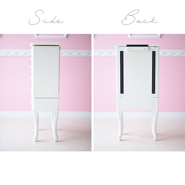 小物収納 ミニチェスト 幸運属物 収納 銀鏡付 ミラー コンパクト 猫脛 