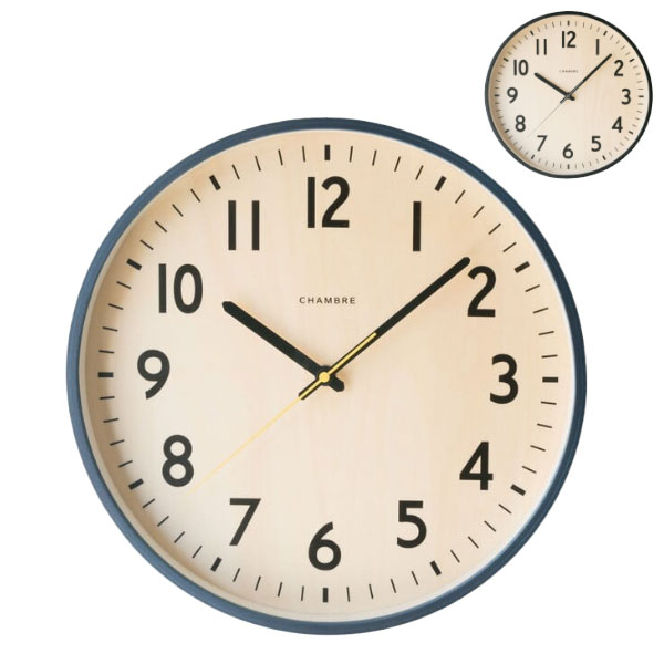 電波時計 シンプル スタイリッシュ スマート 細いライン 秒針がおしゃれ ブラック レモンイエロー静音 SHAPELY CLOCK 【NAVY】【 BLACK】CH-064NV/CH-064BK