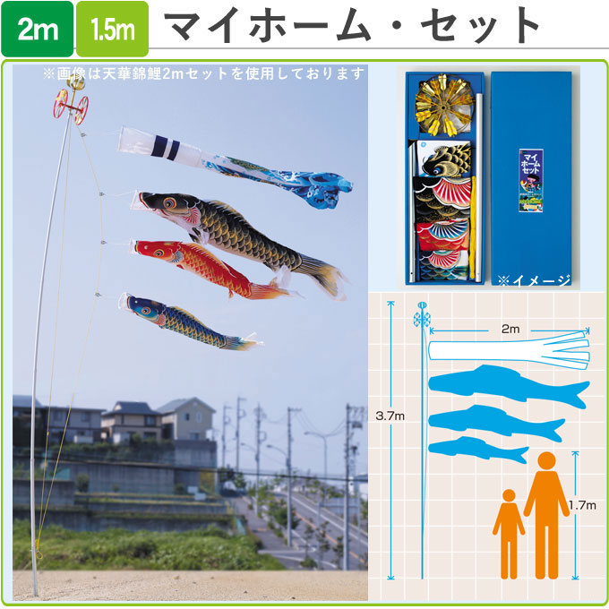 こいのぼり ワタナベ鯉のぼり マイホーム・セット 家紋 杭打用セット