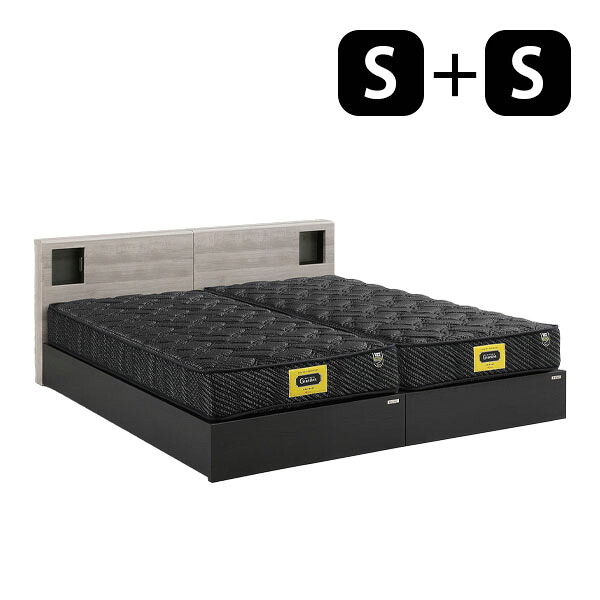 【2台セット】[スタージ ベッドフレーム シングル+シングル] ベッド単体 Sサイズ 連結 おしゃれ シンプル ナチュラル スタイリッシュ シック 大人