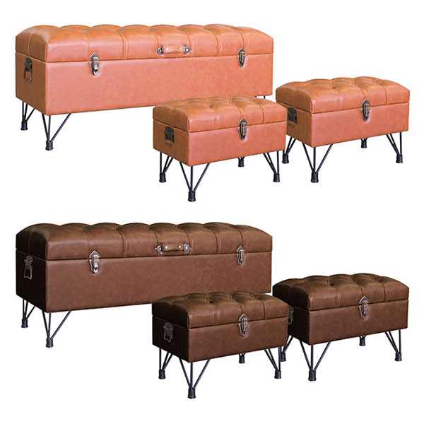 収納ボックス　椅子　スツール　アンティーク　レトロ　モダン　ヴィンテージ 楽天市場】収納スツール トランクスツール 3点セット オットマン