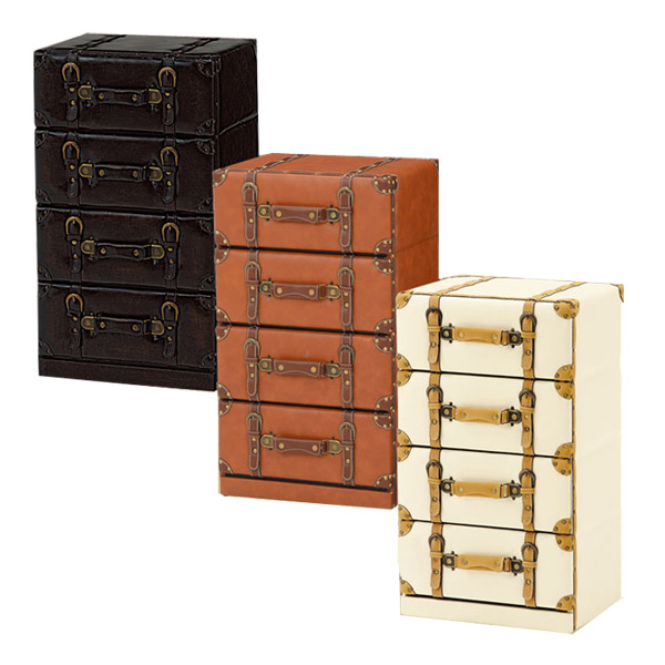 楽天市場】チェスト タンス 収納 収納棚 3段 レザー 合皮 革 幅41cm 高