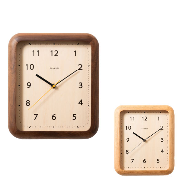 BOOK CLOCK (ブッククロック OAK/WN ) オーク ウォルナット かわいい シンプル おしゃれ 時計 とけい 木工職人 匠の技 木枠 贈り物 CHAMBRE シャンブル|アイルインテリアプランニング