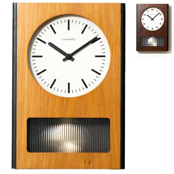 PACIFIC PENDULUM CLOCK WALNUT/OAK CH-077WN/CH-077OA 光沢と木目が印象的 スタイリッシュ ネオビンテージ 静音稼働 時報機能なし RHYTHMステップセコンド｜アイルインテリアプランニング