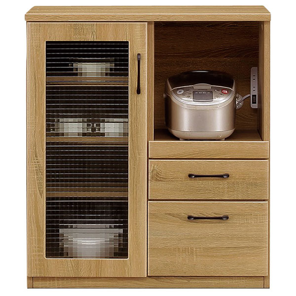 [COPAN コパン 80カウンター] キッチン カウンターボード 食器棚 レンジボード レンジ台 キッチンボード オープンボード コンセント付 収納｜アイルインテリアプランニング