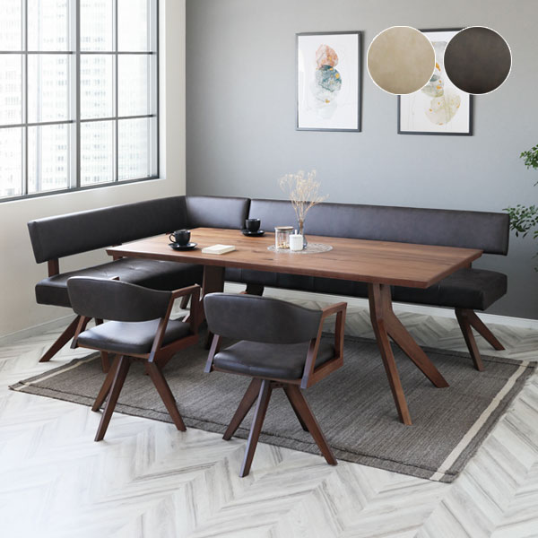 楽天市場】ダイニング5点セット レブル 180cmテーブル カウチ チェア