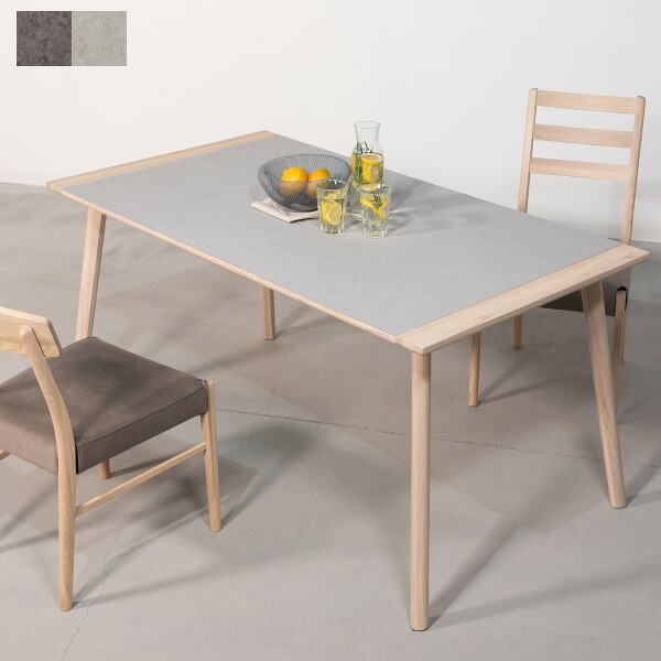 [form]ア&minus;ティーク ダイニングテーブル150 F6-115SWH/115MBR リビングテーブル 食卓 table 食台 淡い スンカイ シンプル 幕板 モルタル調 おしゃれ かわいい ｜アイルインテリアプランニング