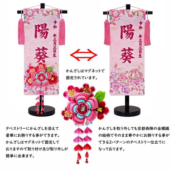 のし お雛様 包装不可 桃の節句 雛人形 かわいい 名前旗 ひなまつり 桃の節句 旗 雛人形 名前旗 刺繍 女の子 ひな祭り 節句 花鞠 つまみかんざし かんざし付き ピンク 名前 生年月日 名前 生年月日入れ代込 桃の節句 初節句 おしゃれ かわいい お雛様 ひな人形 アイル