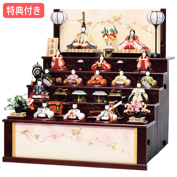 楽天市場】送料無料久月作 雛人形 衣装着十五人揃い 木製七段飾り〈お