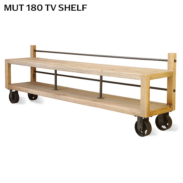 テレビボード テレビ台 テレビラック 収納 180cm幅 古材 車輪 完成品 ムート 180TVシェルフ