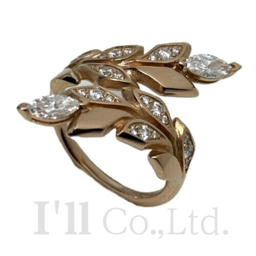 【中古】Tiffany\u0026Co. ティファニー ビクトリア ヴァイン 環状道路 輪っか 750PG 2Pマーキスカットダイヤモンド 24Pラウンド金剛石 0.41コンピュータ断層撮影法 6.5号 ブランド名宝飾品 付属品 指環 金750 K18PG サクラ色ゴールド【中古】【82640】