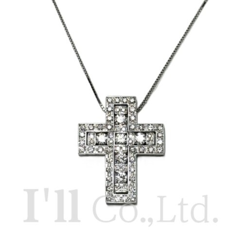 【中古】DAMIANI ダミアーニ ベルエポック クロス ネックレス #M 750WG ダイヤモンド ブランドジュエリー アクセサリー ペンダント K18WG Au750 750ホワイトーゴールド 18金 十字架モチーフ ミディアムサイズ【中古】【80856】|I’ll 店