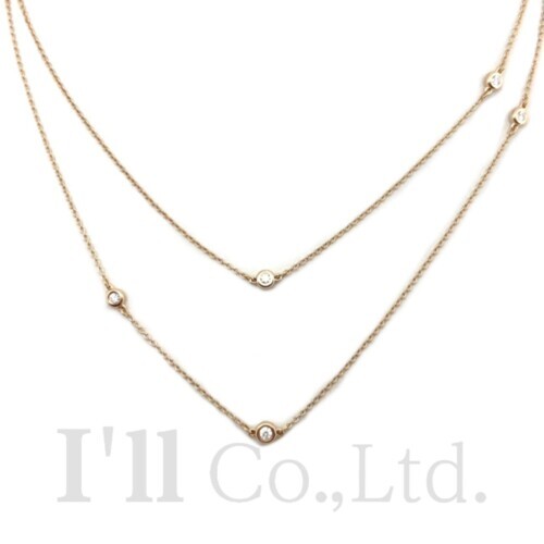 【中古】Tiffany&Co. ティファニー バイザヤード スプリンクル ネックレス 60141639 750PG 9Pダイヤモンド0.31ct ブランドジュエリー アクセサリー ペンダント ロング 9ポイント Au750 K18PG RG 18金 ピンクゴールド ローズゴールド エルサ・ペレッティ【|I’ll 店