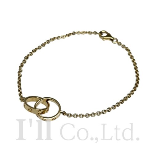 【中古】CARTIER　カルティエ　ベビーラブ　ブレスレット　B6091000　750YG　ブランドジュエリー　アクセサリー　Au750　K18YG　イエローゴールド　18金　LOVE　ラブコレクション　チェーン　ビスモチーフ【中古】【83178】