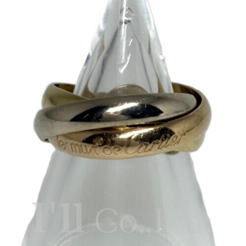 【中古】CARTIER　カルティエ　トリニティ　リング　クラシックモデル　750PG　750WG　750YG　＃50　ブランドジュエリー　アクセサリー　指輪　10号　K18　18金　Au750　スリーカラーゴールド　3連　三連　マストドゥ　ロゴ【中古】【84092】