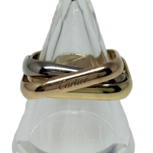 【中古】CARTIER　カルティエ　トリニティ　クッション　リング　クラシックモデル　B4240660　750PG　750WG　750YG　＃60　ブランドジュエリー　アクセサリー　指輪　20号　MM　K18　18金　Au750　スリーカラーゴールド　スクエア　3連　三連【中古】【83781】