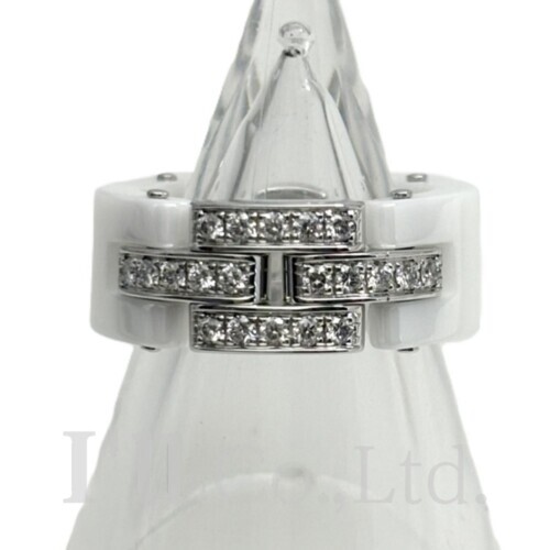 【中古】CARTIER　カルティエ　マイヨン　パンテール　リング　750WG　ホワイトセラミック　20Pダイヤモンド　＃50　ブランドジュエリー　アクセサリー　指輪　10号　Au750　K18WG　750ホワイトゴールド　18金　白セラ　3連　3ロウ【中古】【85570】｜Ｉ&rsquo;ｌｌ 店