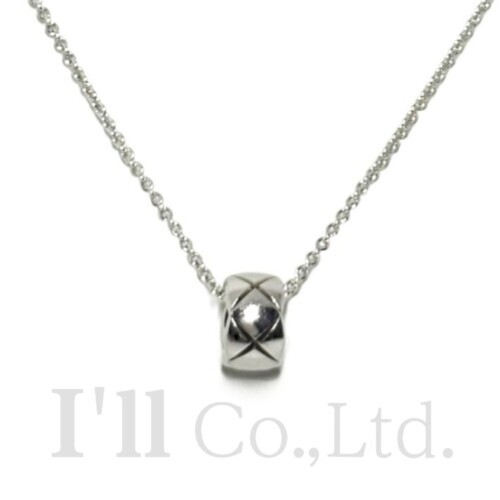 【中古】CHANEL　シャネル 　ココ　クラッシュ　コレクション　ネックレス　J12307　750WG　ブランドジュエリー　アクセサリー　ペンダント　Au750　ホワイトゴールド　18金　K18WG　マトラッセ　キルティング【中古】【86242】｜Ｉ&rsquo;ｌｌ 店