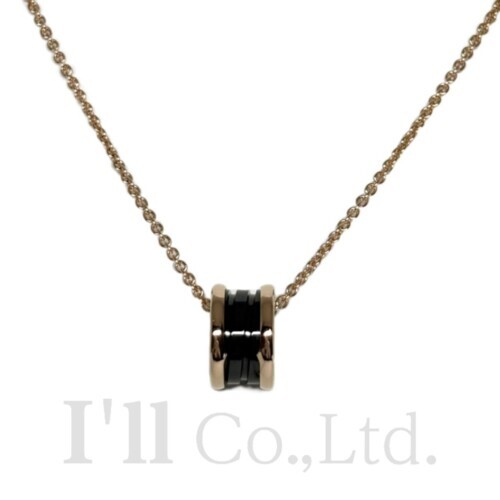 【中古】BVLGARI ブル小峡谷 ビー・ゼロワン 頸飾り 346083 750PG 黒いこと陶器 ブランド名宝飾品 添え物 シャンデリヤ ビーゼロワン B.zero1 B-zero1 金750 K18PG 18金 750サクラ色ゴールド 黒セラ【中古】【86611】