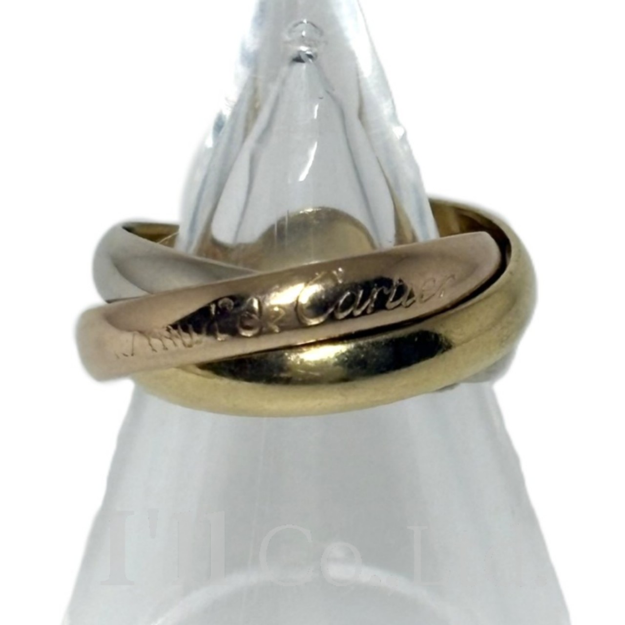 【中古】CARTIER　カルティエ　トリニティ　リング　クラシックモデル　750PG　750WG　750YG　＃50　ブランドジュエリー　アクセサリー　指輪　10号　K18　18金　Au750　スリーカラーゴールド　3連　三連　ロゴ　マストドゥ【中古】【84084】