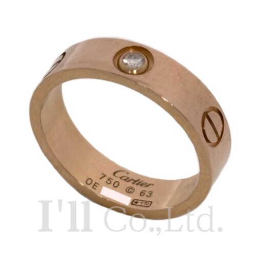 【中古】CARTIER　カルティエ　ラブ　リング　クラシックモデル　750PG　1Pダイヤモンド　＃63　ブランドジュエリー　アクセサリー　指輪　23号　K18PG　18金　Au750　ピンクゴールド　LOVE　Love　ウエディング　ビスモチーフ　MM　1ポイント　1石【中古】【87412】｜Ｉ&rsquo;ｌｌ 店